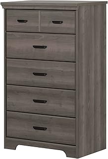 Versa Collection 5-Drawer Dresser, Gray Maple with Antique Handles