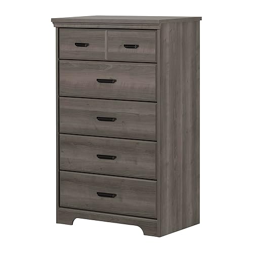 Versa Collection 5-Drawer Dresser, Gray Maple with Antique Handles