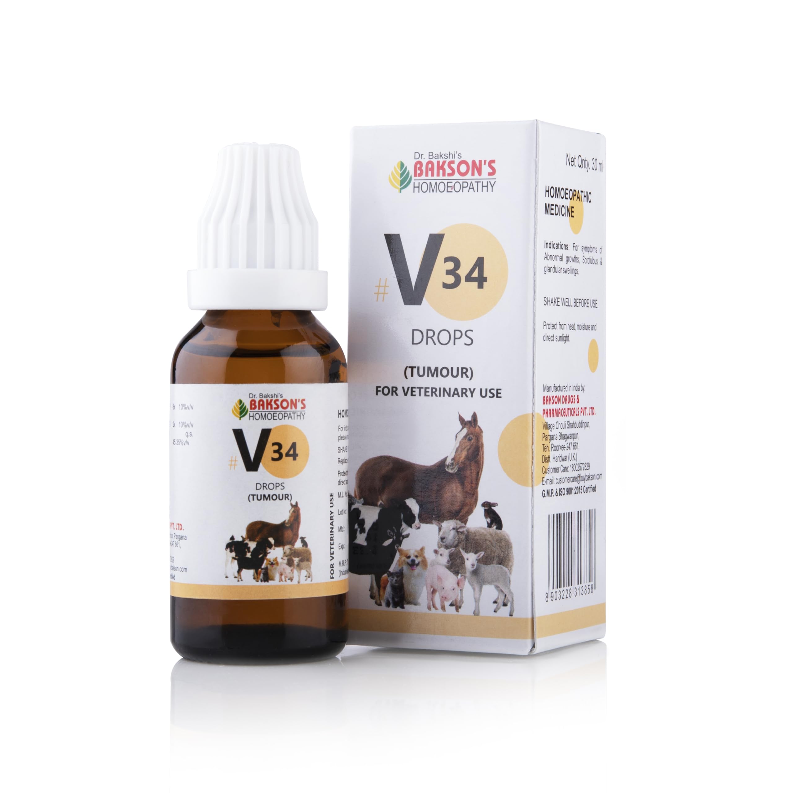 Bakson Veterinary | V34 Tumour Drops | 30ml (B0CXT936D2) Amazon Price History, Amazon Price Tracker