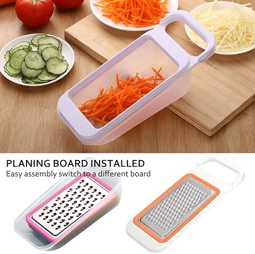 Miniatura 5 de Cortador de verduras con mandolina, 4 piezas, cortador de verduras para restaurante con 5 peladores de naranja cítrica