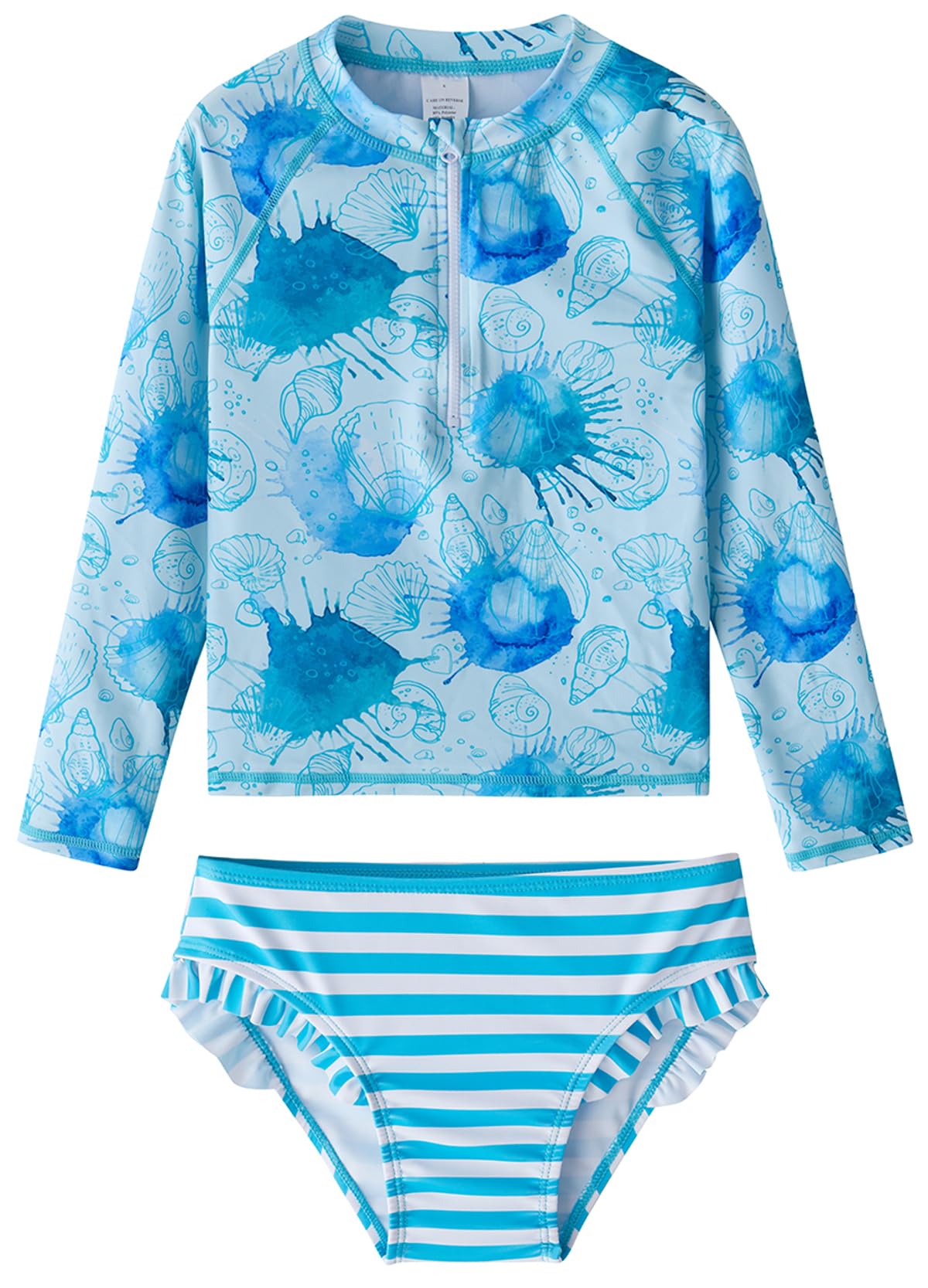 LIBREDGE Toddler Girls Swimsuit Rash Guard Sets 2-Piece Bathing Suits UPF 50+ Summer Kids Swimwear 2-7T