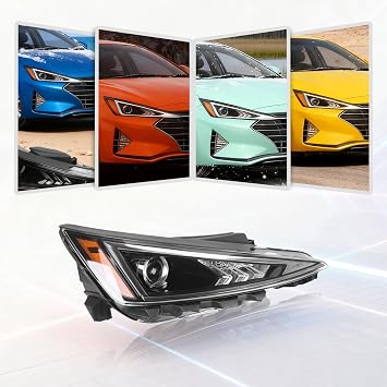 Right Headlight Assembly for 2019-2020 Hyundai Elantra SEL/SE, Durable Front Right Side Headlight, Direct Replacement, 92102-F3500 Bulb Not Included