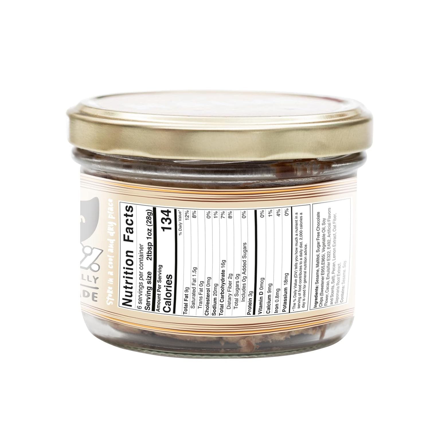 Halva Kingdom Postre vegano Halva sin azúcar y sésamo abierto