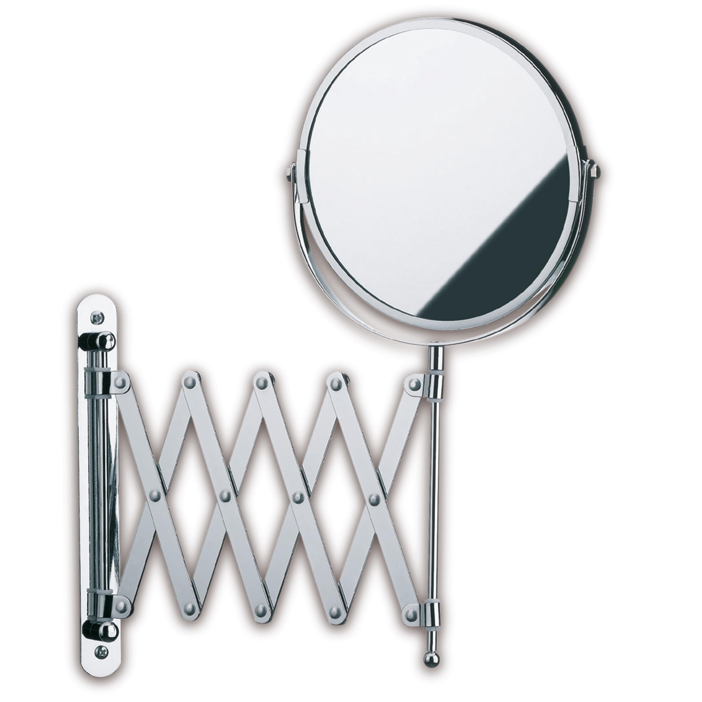 Kela 20847 Kera Mirror, Stainless Steel, Size: Diameter 6.3-7.3 x Height 14.0 inches (16-18.5 x 18-40 x 35.5 cm), Wall Mirror