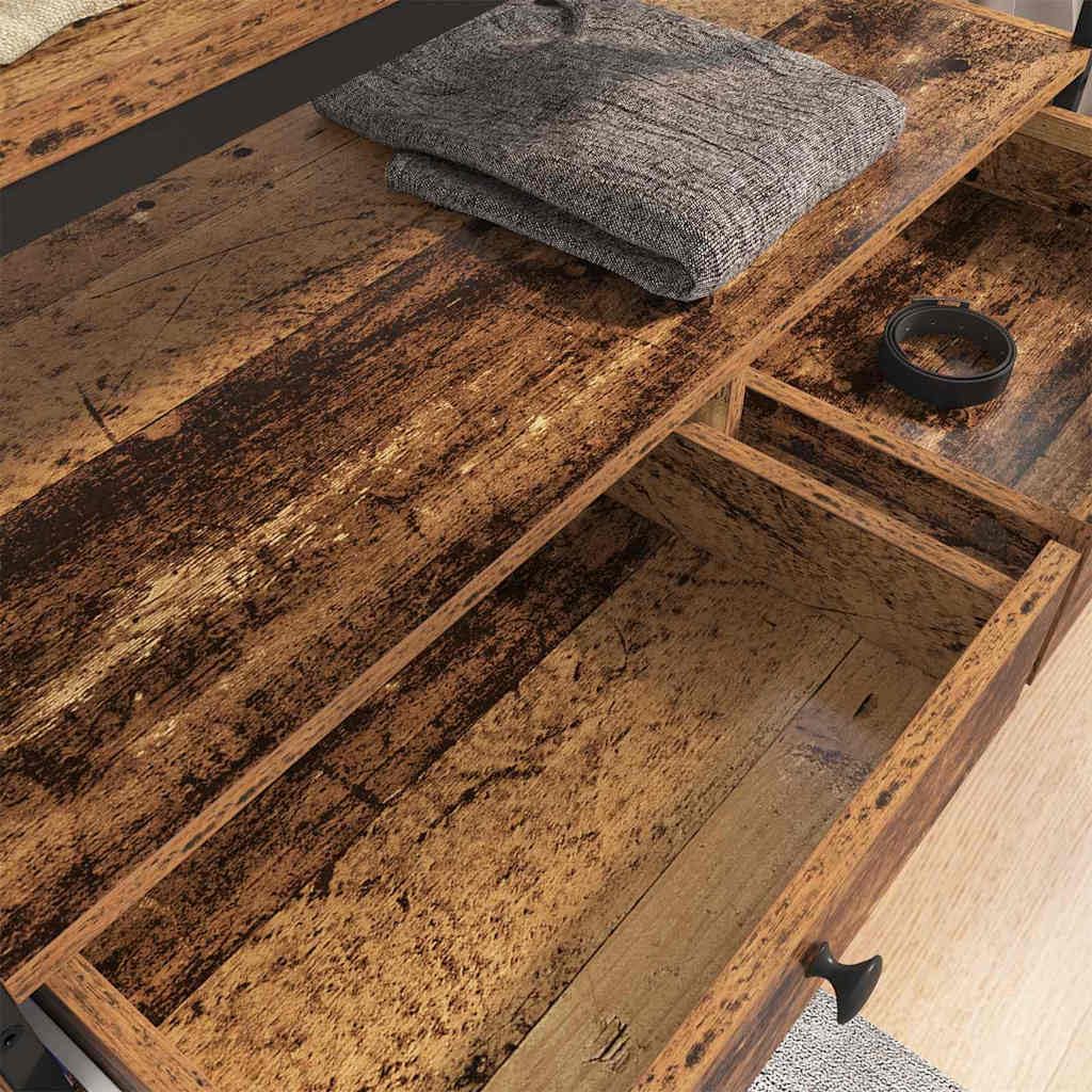 Szafa na ubrania, stare drewno, materiał drewnopochodny, 89 x 39 x 184,5 cm, z dużą ilością miejsca do przechowywania, przegródkami, drążkiem na ubrania i wkładaną półką, do sypialni