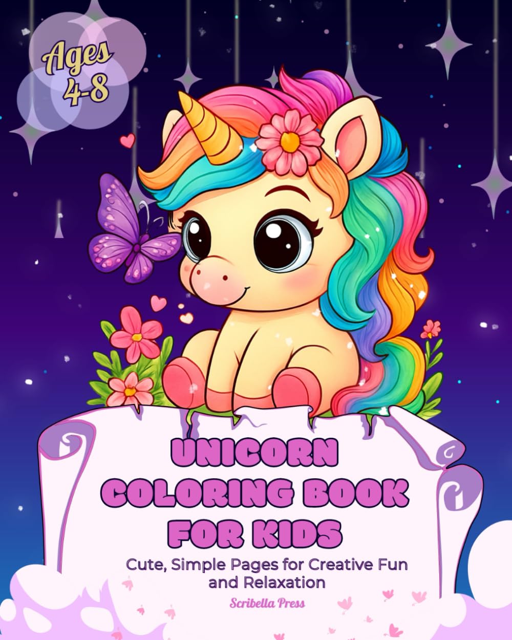 Unicorn Coloring Book for Kids Ages 4–8: Cute, Simple Pages for Creative Fun and Relaxation