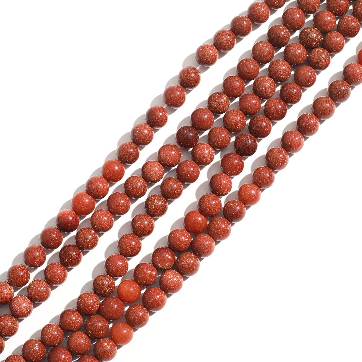 ACYUNLEI Natural Stone 4mm GoldSand Stone Round Crystal Energy Stone Beading Loose Gemstone DIY Smooth Beads for Bracelet Necklace Earrings Jewelry Making