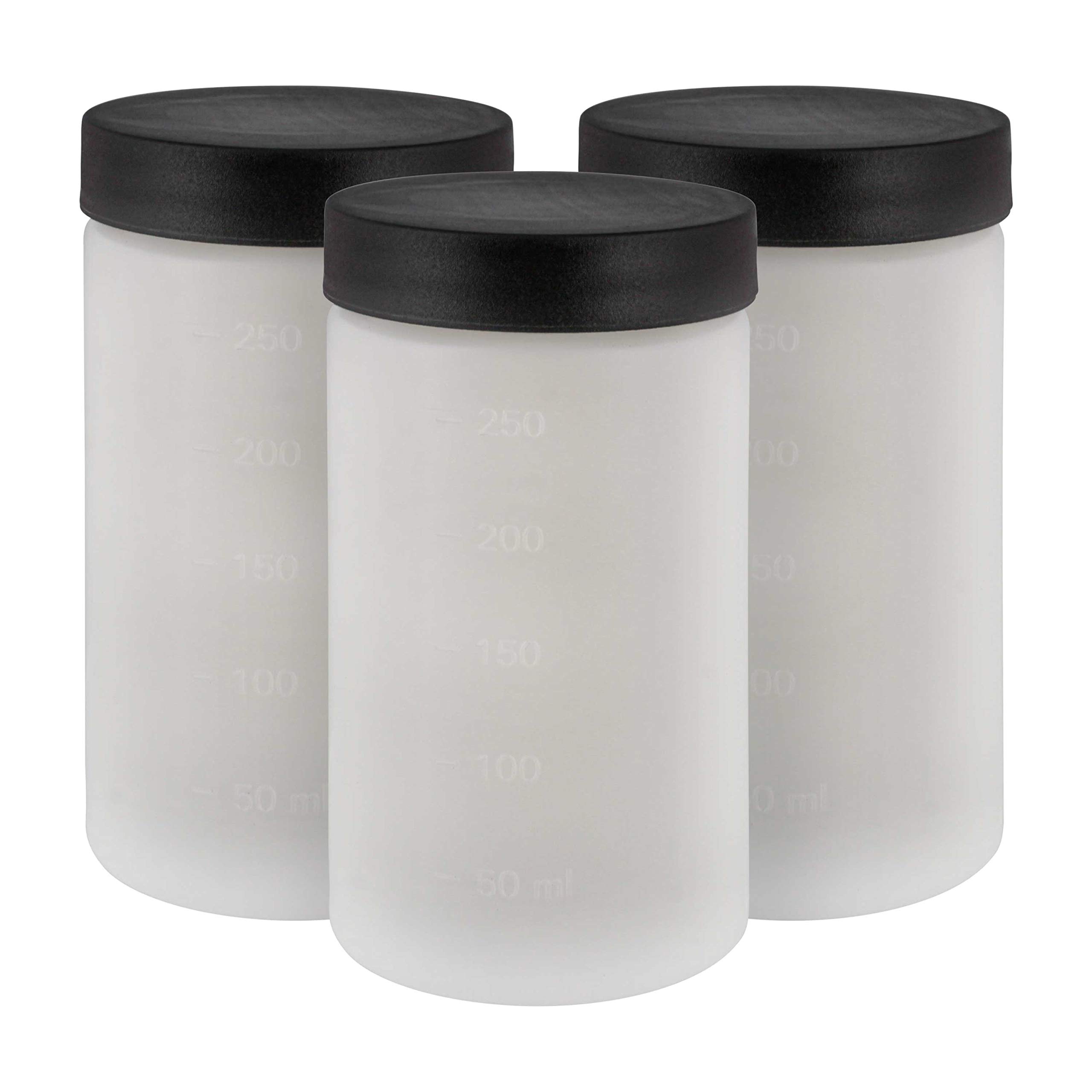 Pack of 3-8 ounce solution cups with lids; Cups Fit the Belloccio Model G11 Metal Turbine Spray Tanning Gun (Gun Not Included)