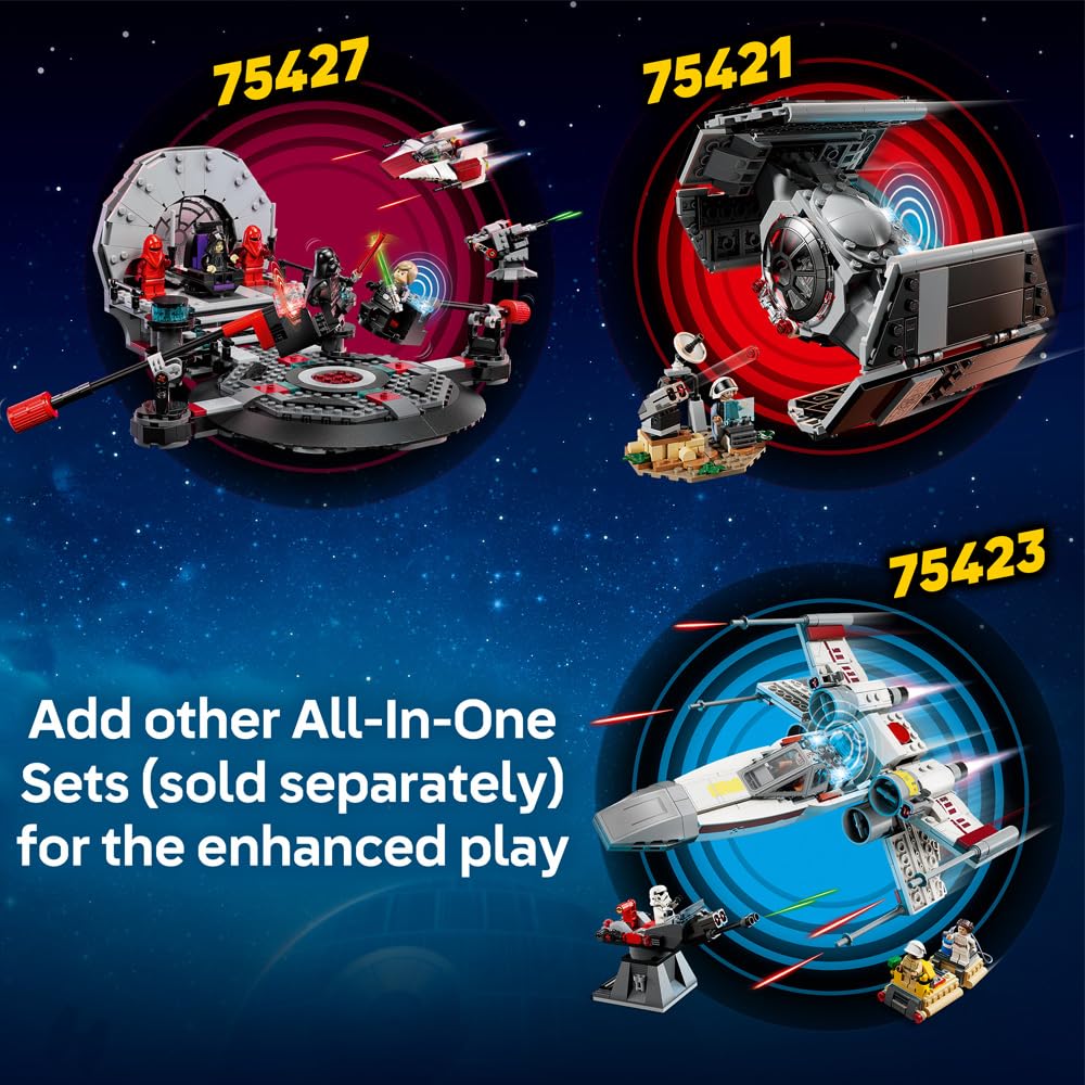 LEGO Star Wars 75421 Smart Play: Darth Vaders TIE Fighter, set interattivo all-in-1 con Smart Brick, giorno, minifigure e caricatore, regalo per ragazzi, ragazze a partire dagli 8 anni e adulti fan