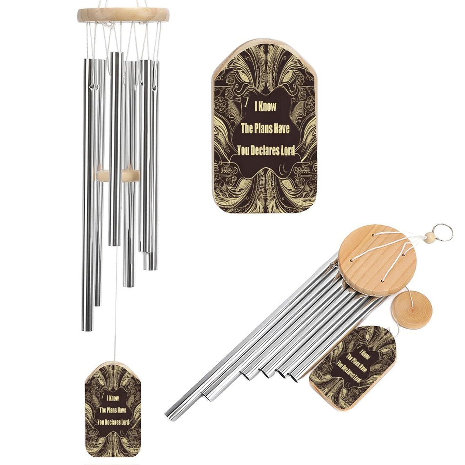 Btcowzrv Style I Know The Plans Have You Declares Lord Wind Chimes For Outside, Hanging Windchimes With 6 Aluminum Tubes, Memorial Wind Chime For Patio Backyard Garden And Outdoor Decor