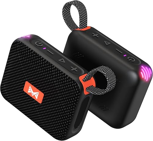 Altavoz Bluetooth, altavoz portátil con luz sincronizada con ritmo, IPX7 impermeable, tiempo de reproducción de 5 horas, sonido estéreo fuerte,