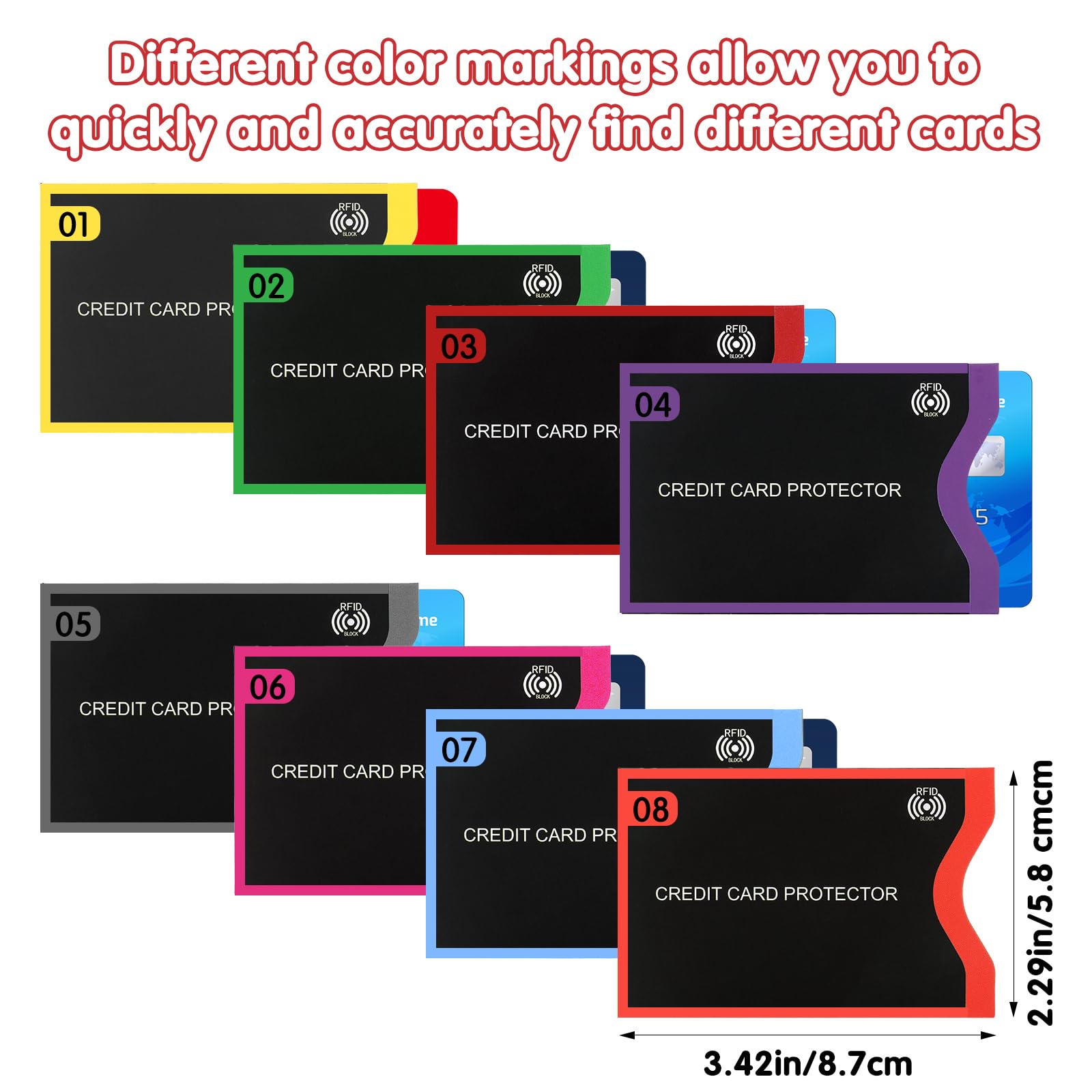 Gjinxi Travel RFID Blocking Sleeves, 18Pcs Premium RFID Card Holder Smart Slim Profile Design Card fit in Any Pocket or Purse Prevent Electronic Theft for Credit Debit Card Passport
