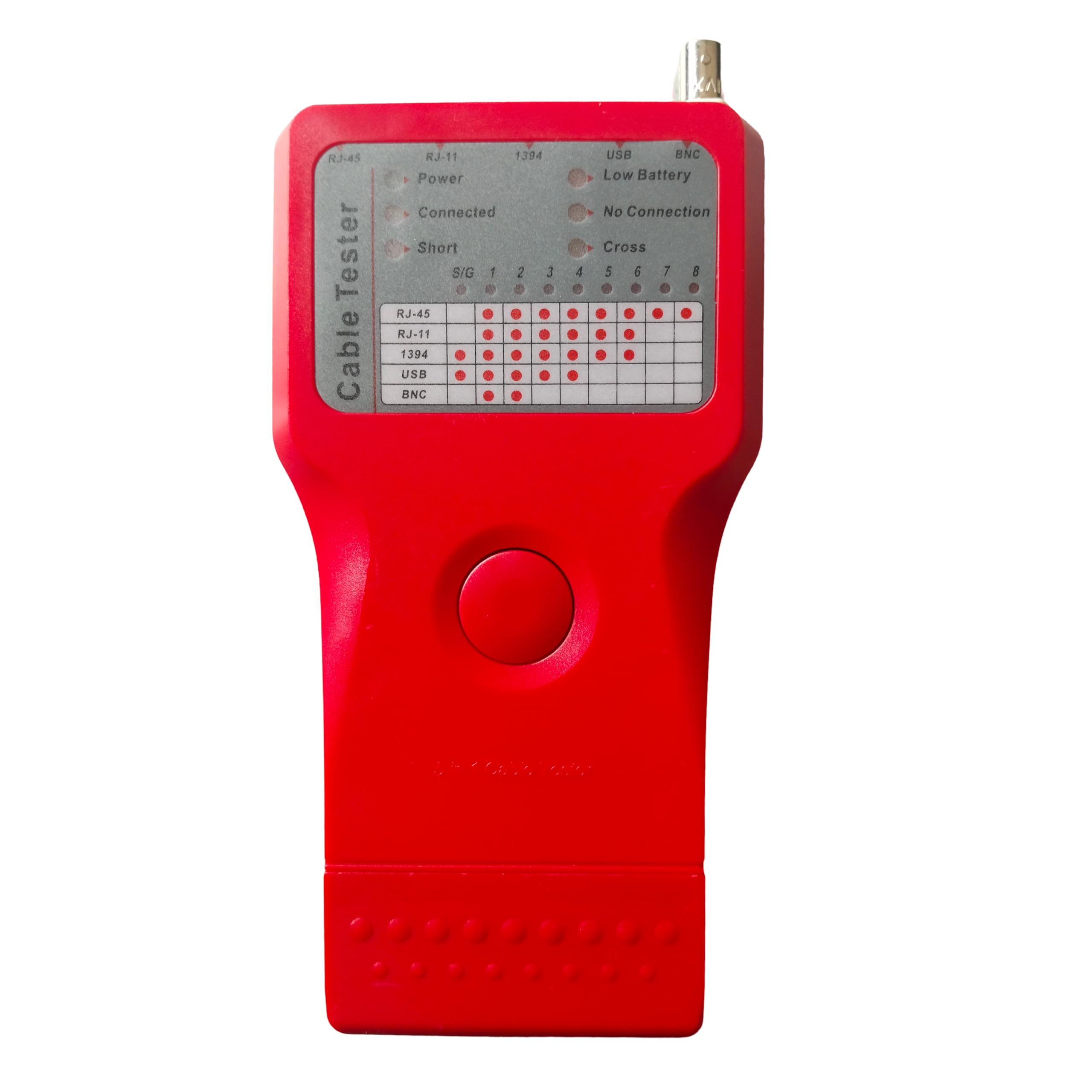 Network Cable Tester Premium 5-IN-1 RJ45 RJ11 USB BNC IEEE-1394 Phone Line, Red RDTSTR5i1-image-36