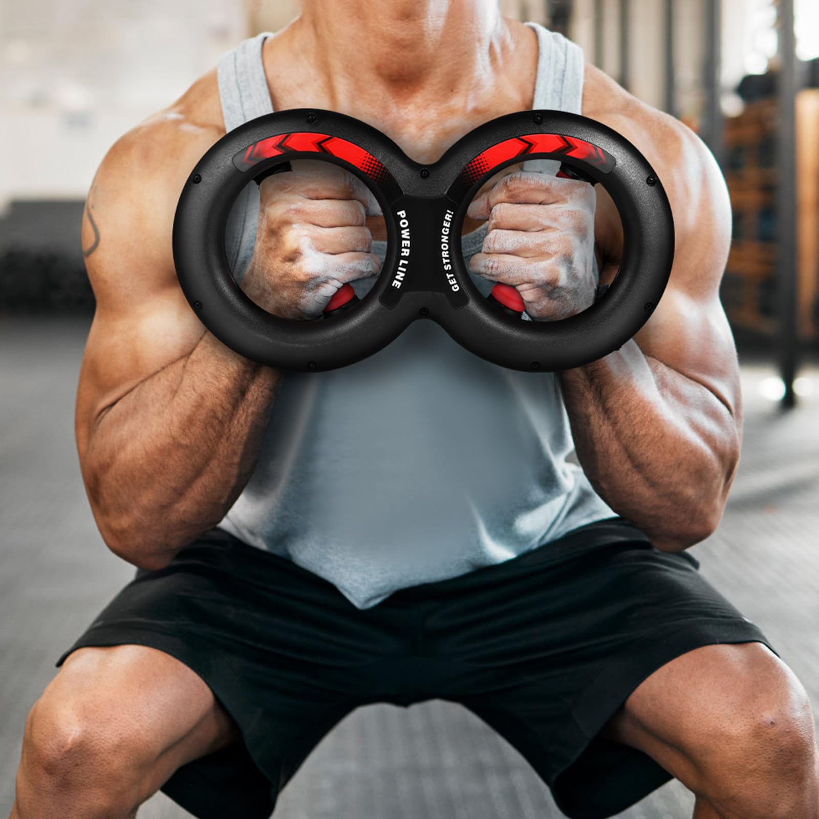 Cabilock Ejercitador de Brazos en Forma de 8, 30kg, Rojo, Multifunción