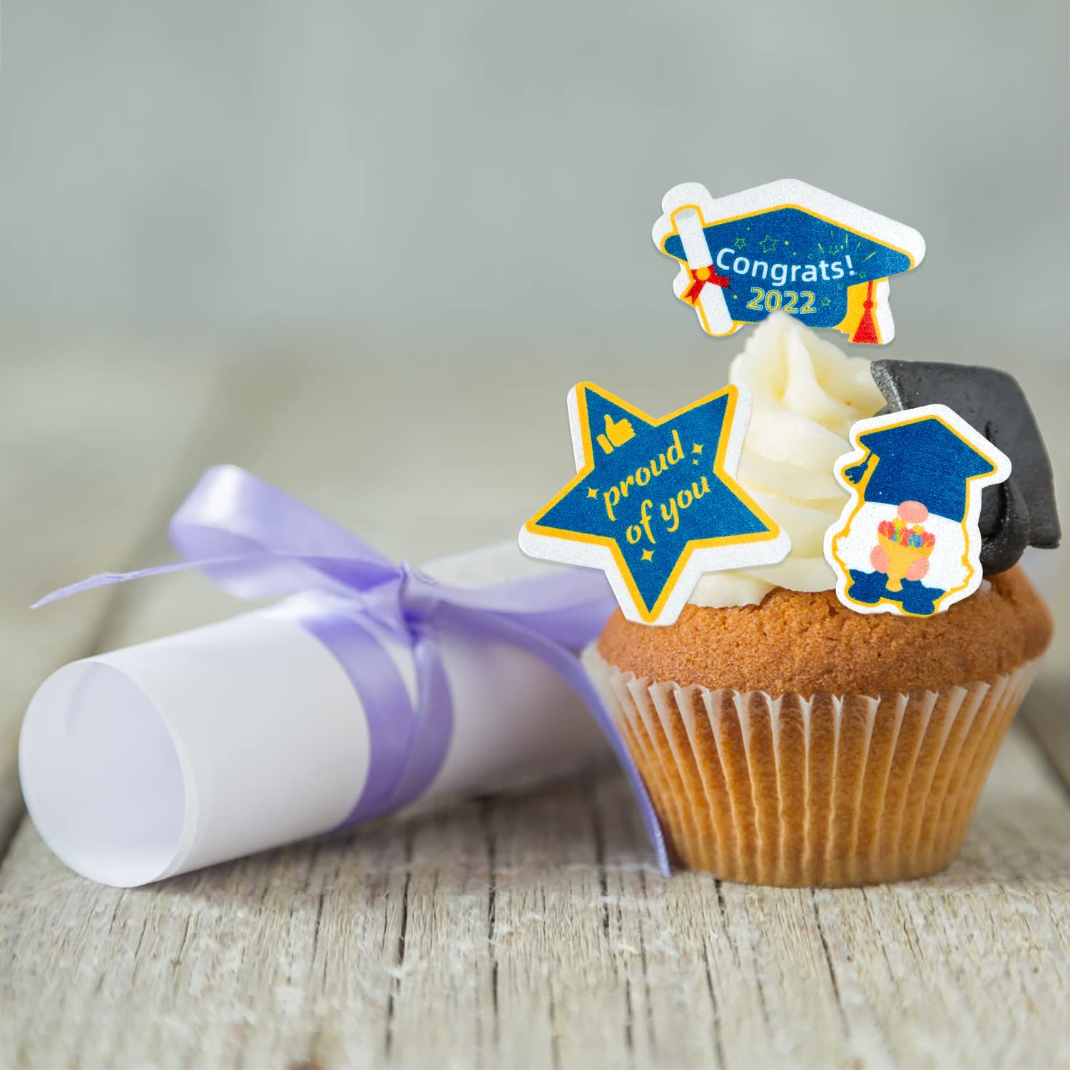 Buy 324 Pieces Graduation Cake Decorations Edible Cupcake Toppers Class