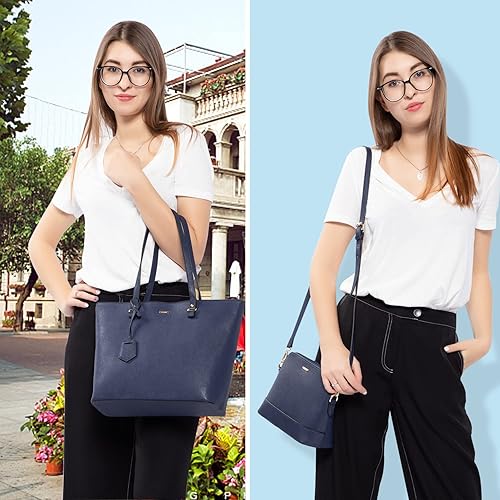 Miniatura 3 de Bolsas para mujer bolsa grande tipo tote bolsa para llevar del hombro y bolsa de mano 3 piezas