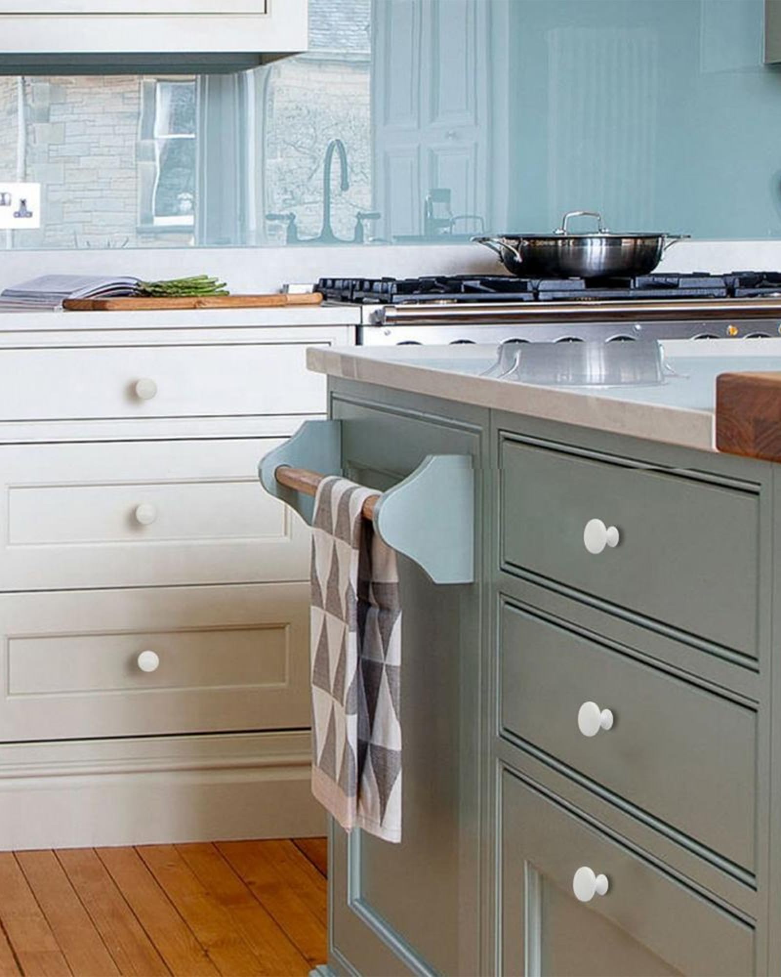 6 Pezzi Bianco Pomelli per Mobili Adesivi, Eleganti Pomelli per Cassetti, Antichi Manici per Armadi da Cucina, Rotondi, per Armadio, Cassetti, Armadi, Mobili, Mobili