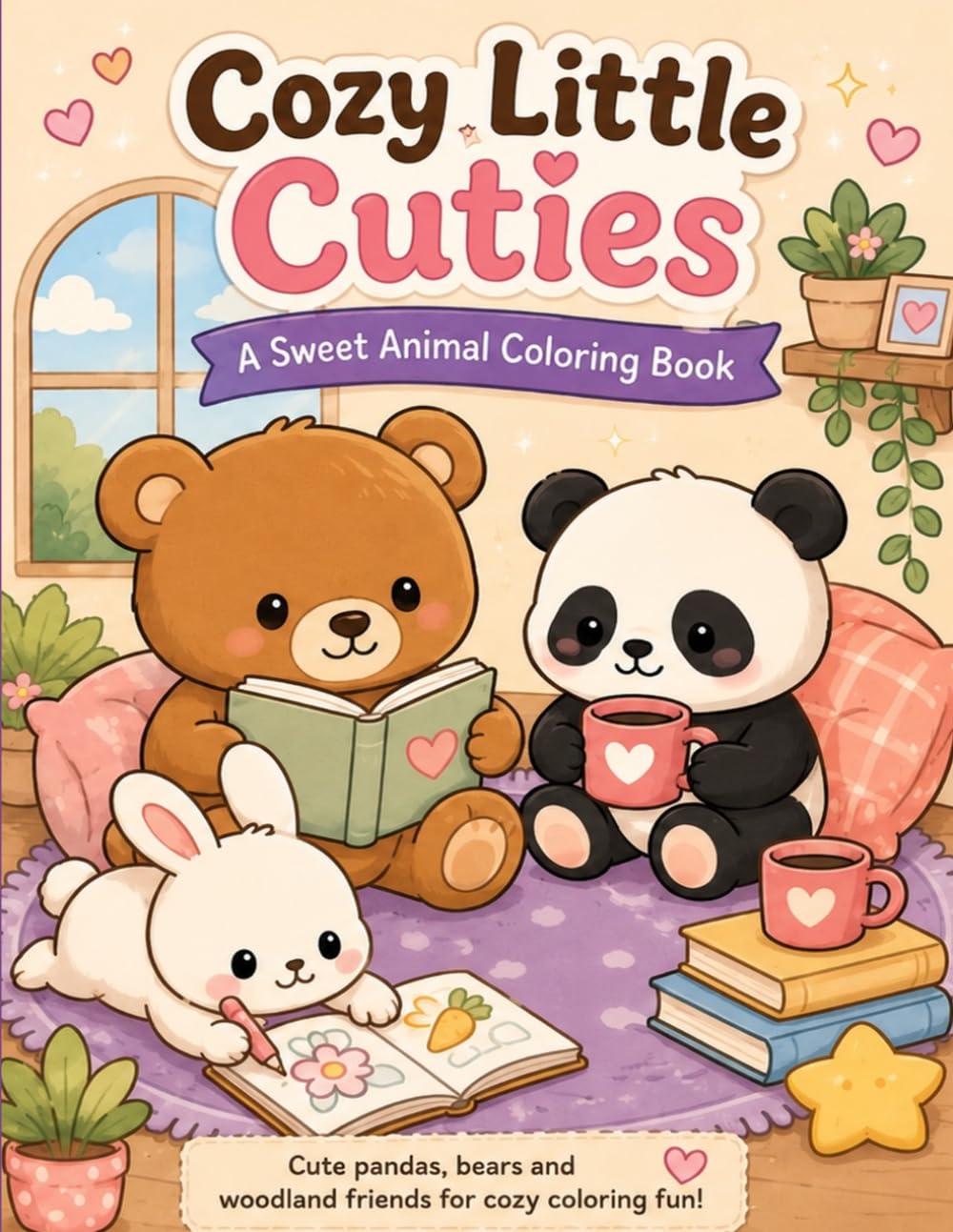 Cozy Little Cuties: Cute Animal Coloring Book for Kids: Adorable Animal Coloring Pages for Toddlers, Preschoolers, and Young Children