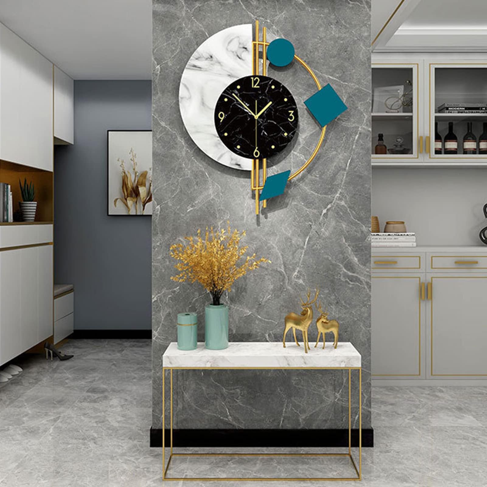 Modern Wall Clock, Large Decorative Clock, Mid-Century Modern Wall Clock, Industrial Art Deco Wall Clock, Battery-Powered Home Decoration Wall Clock