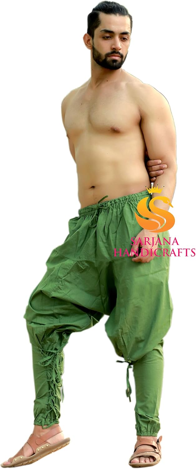 SARJANA HANDICRAFTS Mens Womens Cotton Churidar Pockets Harem Pants Yoga Pajama Ethnic Trouser