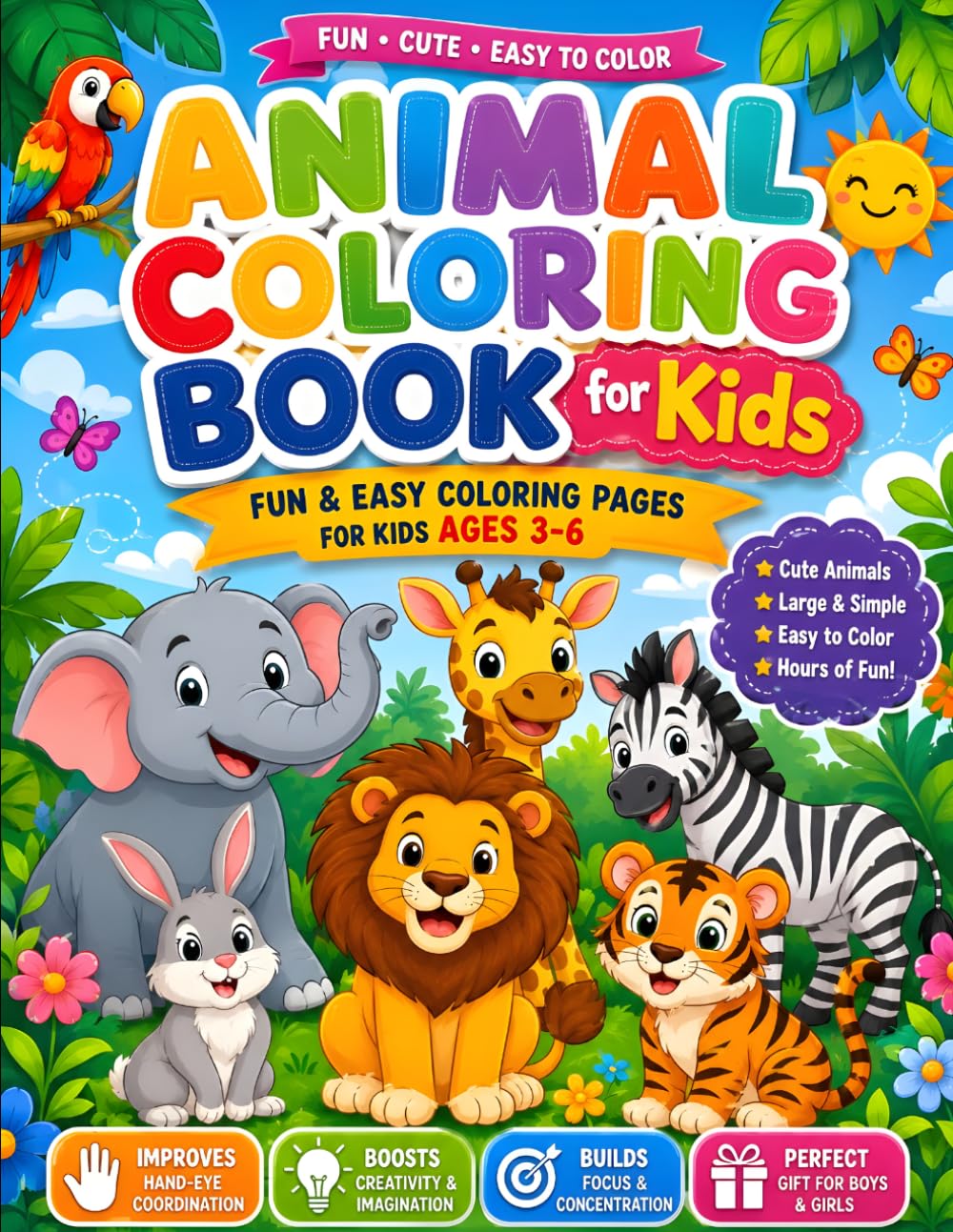 My first Coloring Book: Fun and Easy cute Coloring Book