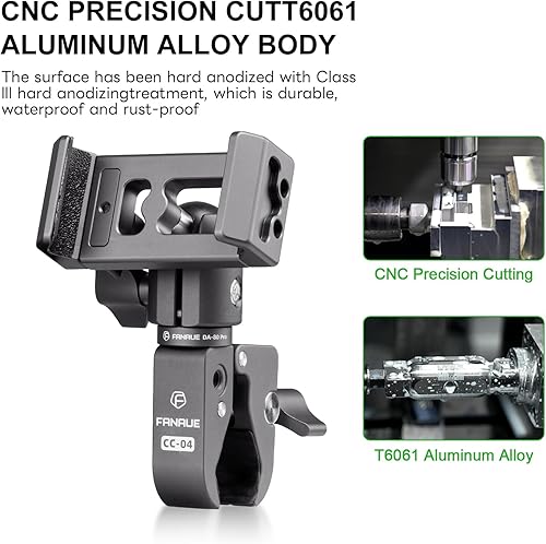 Miniatura 4 de FANAUE Soporte de teléfono para motocicleta con adaptador de cabeza de bola de 1 pulgada, soporte de teléfono para bicicleta bloqueo de 1S