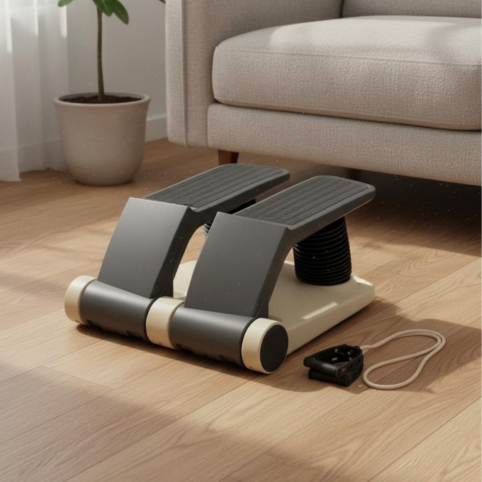 Stepper Fitness Casa Fitness Attrezzi Casa Attrezzi Palestra Casa Glutei E Gambe Mini Stepper da Casa con Fasce di Resistenza Grey