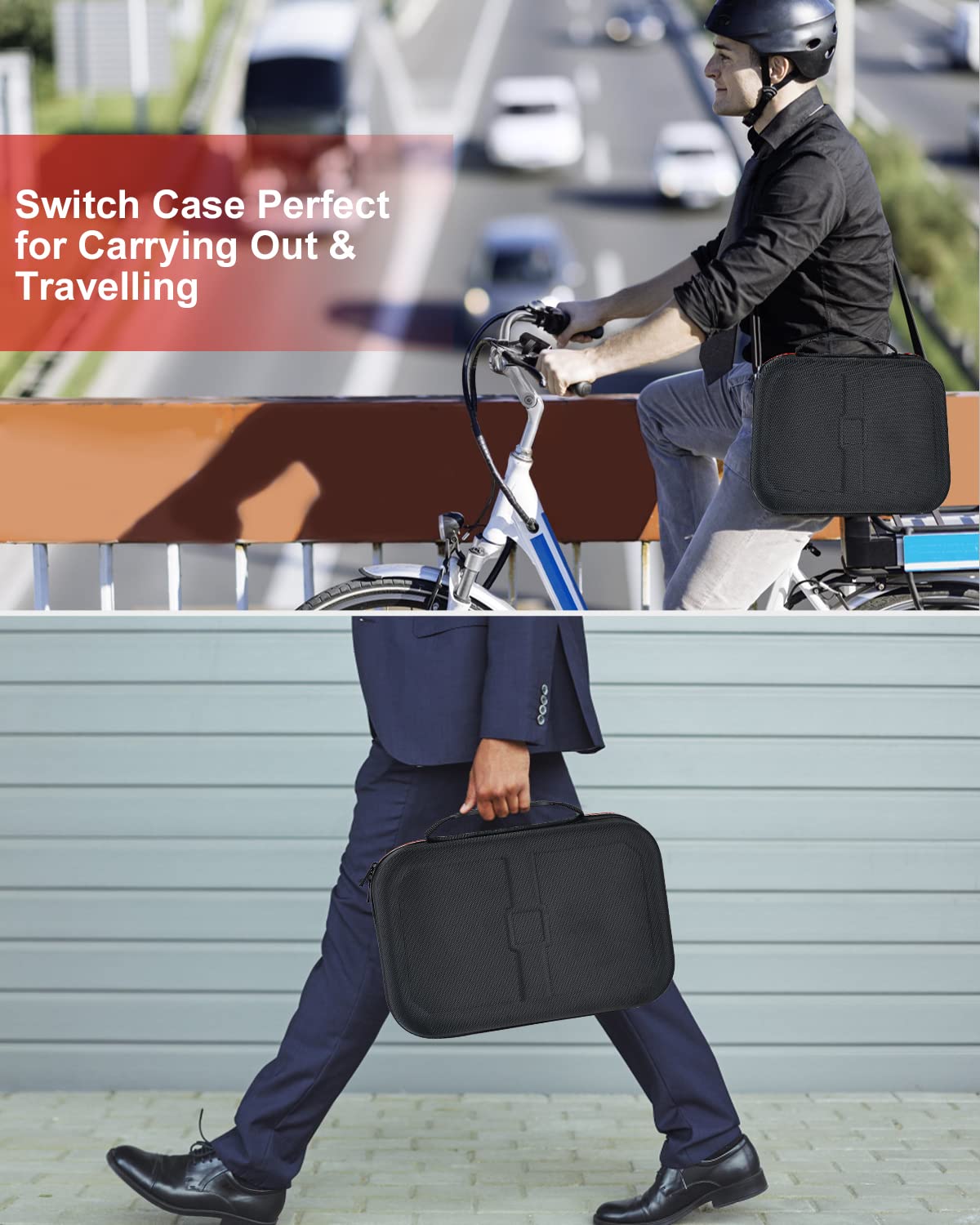 SOBEAU Etui pour Nintendo Switch & Switch OLED, Pochette Housse Switch, Sacoche Switch Rigide de Rangement pour Console Switch, Dock, Joy-Cons, 18 Cartouche de Jeux avec Accessoires
