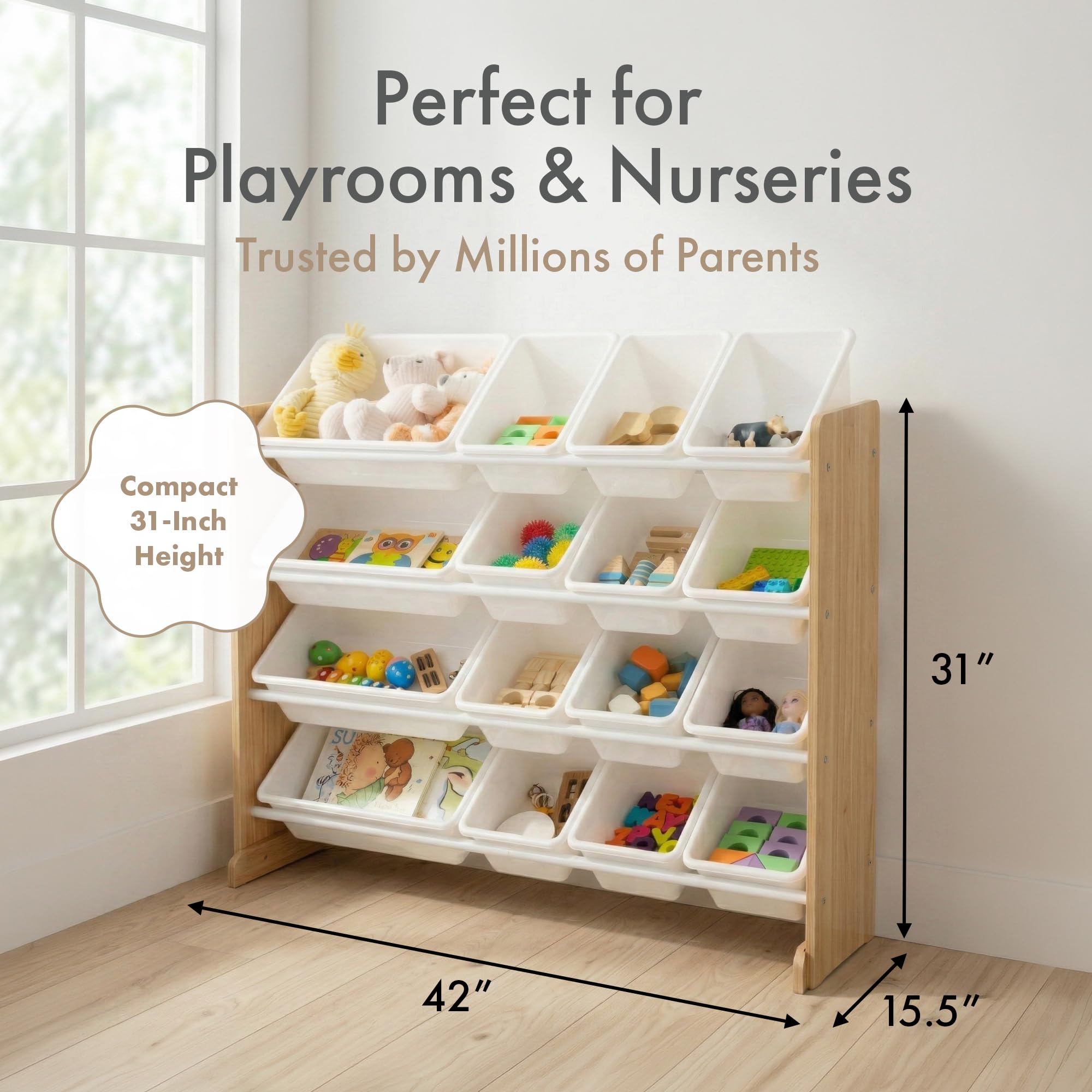 Amazon.com: Humble Crew Toy Storage Organizer with 16 Removable