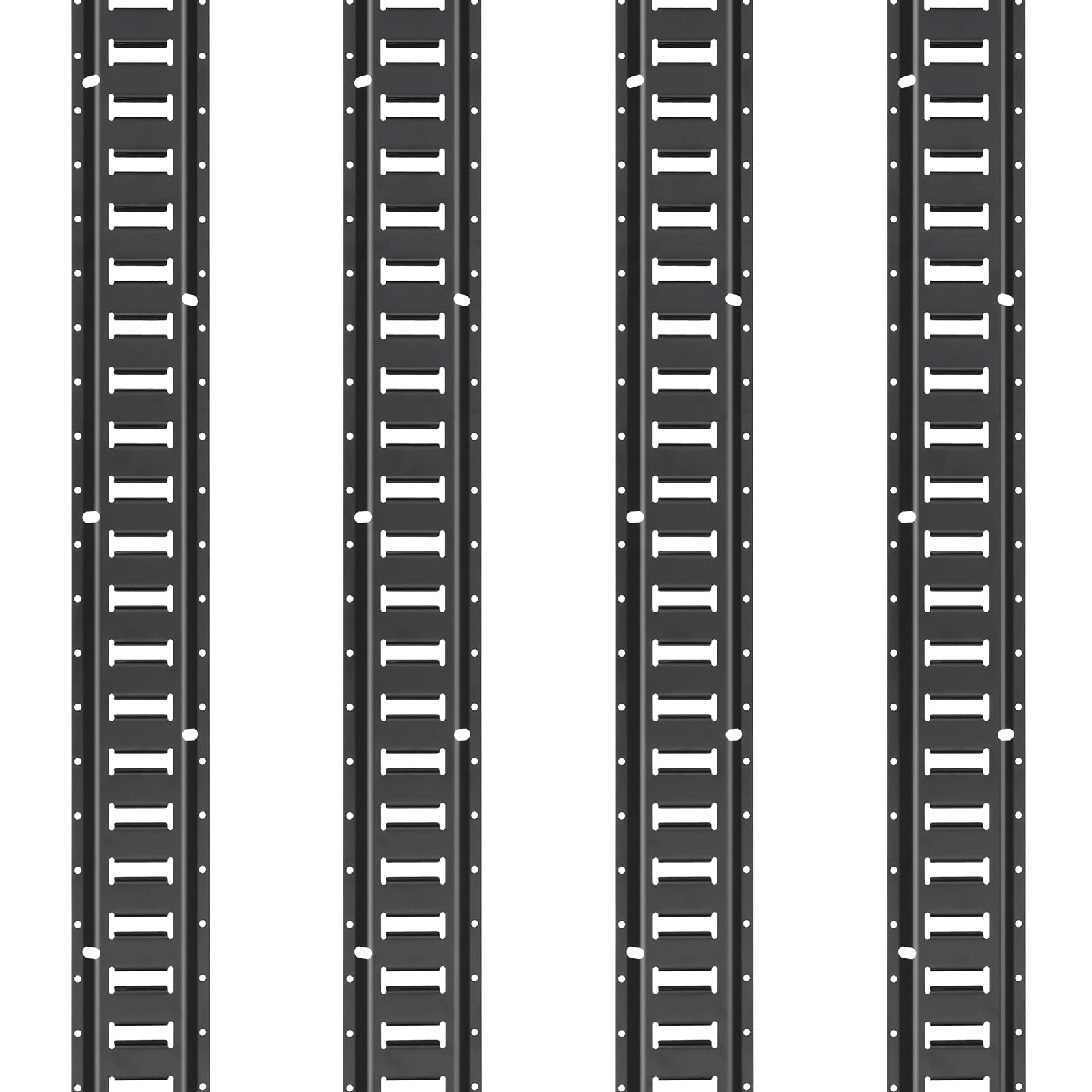VEVOR E-Track-Zurrschienen-Set, 18-teilig, 1524 mm E-Tracks-Set, inkl. 4 Stahlschienen & 8 O-Ring-Anker & 4 Zurrgurte mit D-Ring & 2 Ratschengurten, Sicherungszubehör für Lastenmotorräder, 907 kg