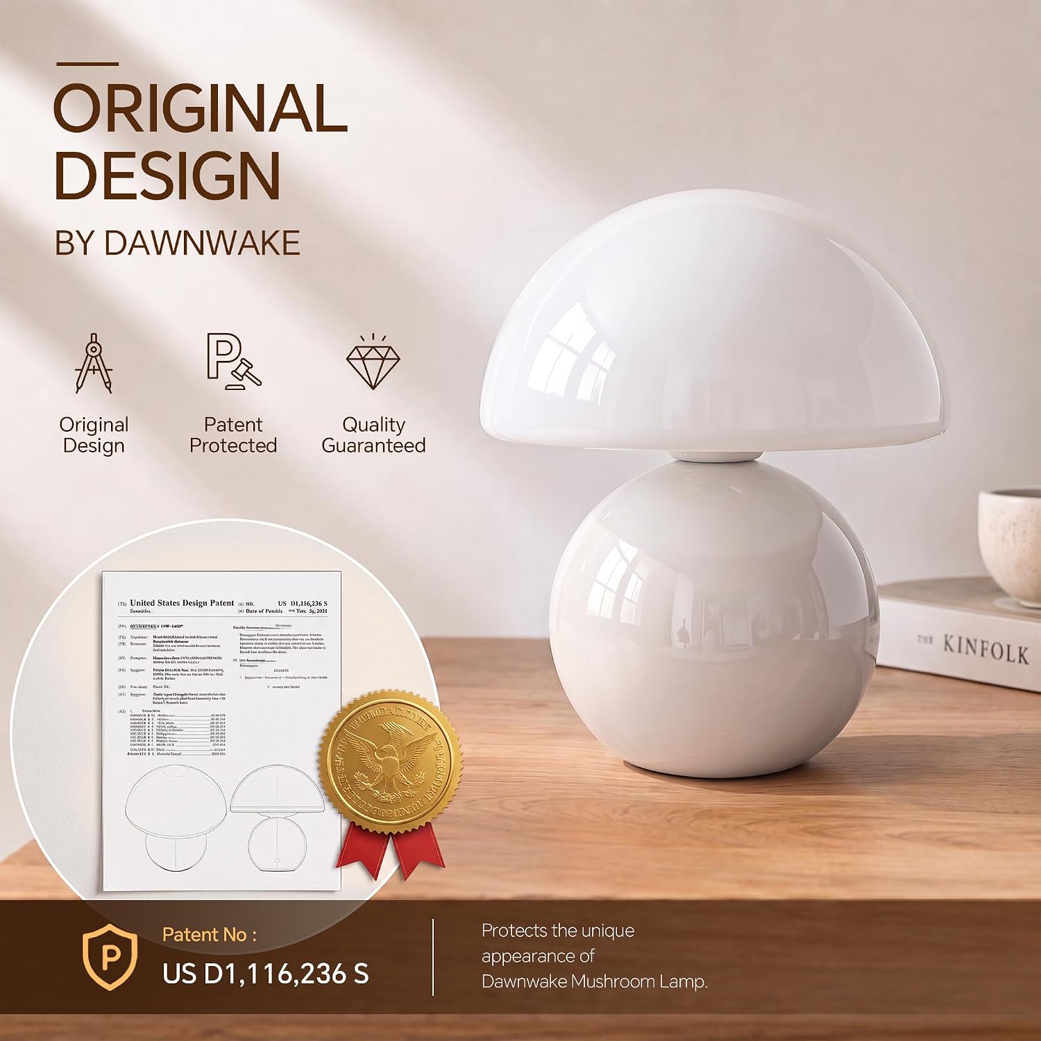  Mushroom Lamp Table Lamps Set of 2 for Bedroom Living Room,White thumbnail