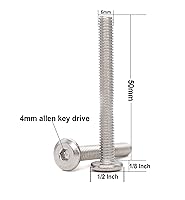 Vista 28 de binifiMux 10 unids M6 x 1.575 in tapa plana Allen pernos remaches tornillos de conexión para muebles 304 acero inoxidable