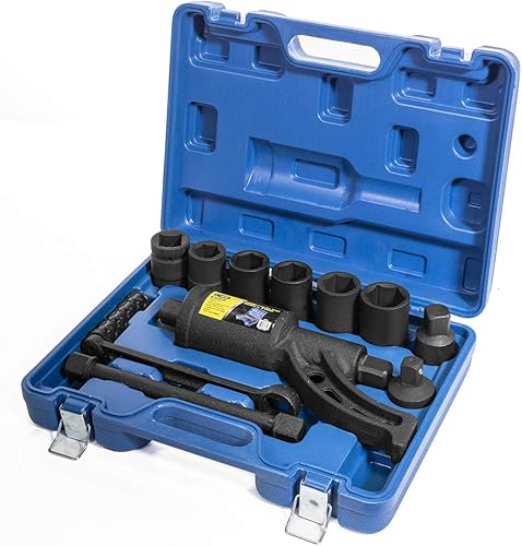 Miniatura 2 de Stark USA Llave dinamométrica de 8 piezas para ahorro de mano de obra, multiplicador de par Cr-v para semircamión y vehículos recreativos con estuche