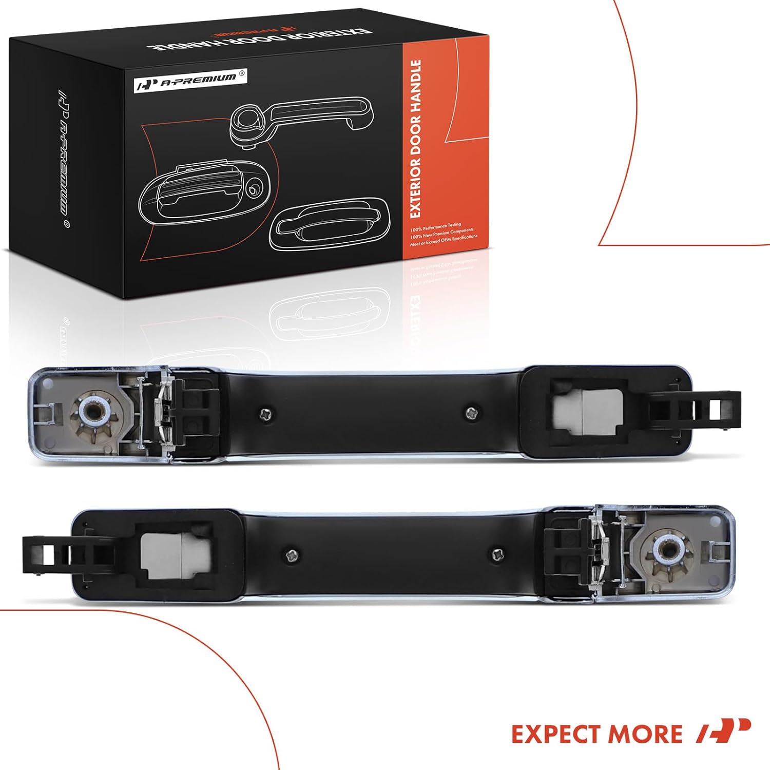 A-Premium Outside Exterior Door Handles Compatible with Kia Soul 2014-2022 Hatchback, Without Keyless System, Chrome, 2-PC Set, Rear Driver and Passenger Side