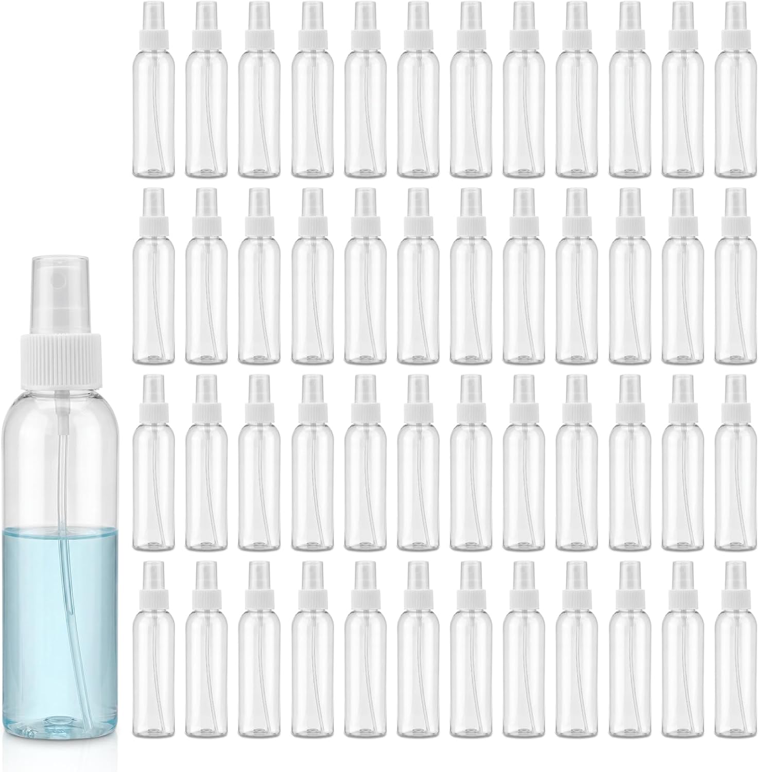 TRENDBOX 4oz Travel Size Spray Bottles, 80 Pack Fine Mist Small Empty Plastic Spray Bottle, Leak Proof BPA-Free Travel Essentials Cosmetic Containers