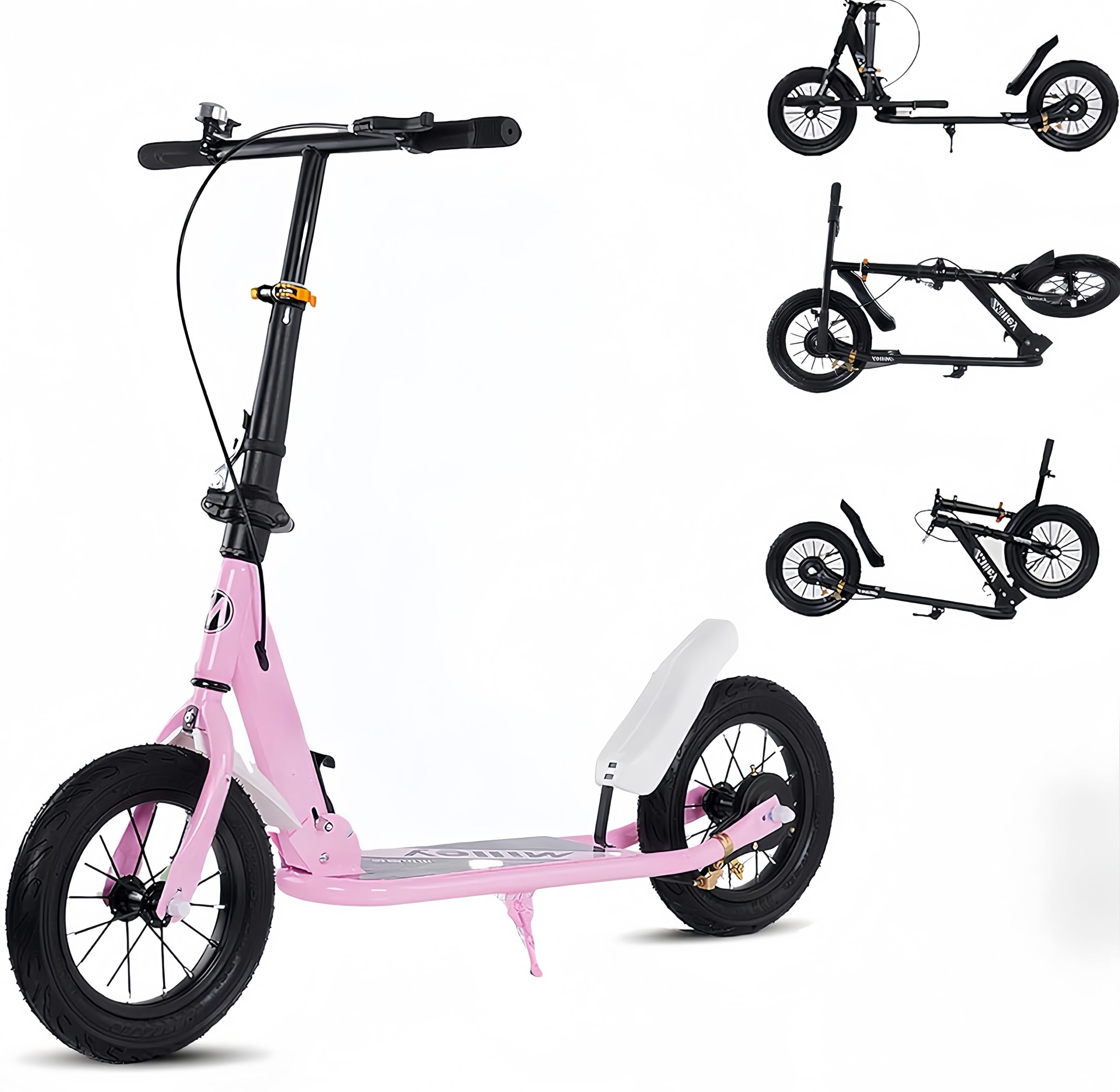 LLNWDNB XXL Big Wheel Adult City Scooter, Foldable with Handbrake, Kick Scooter for Adults and Children, 150 kg Load Capacity
