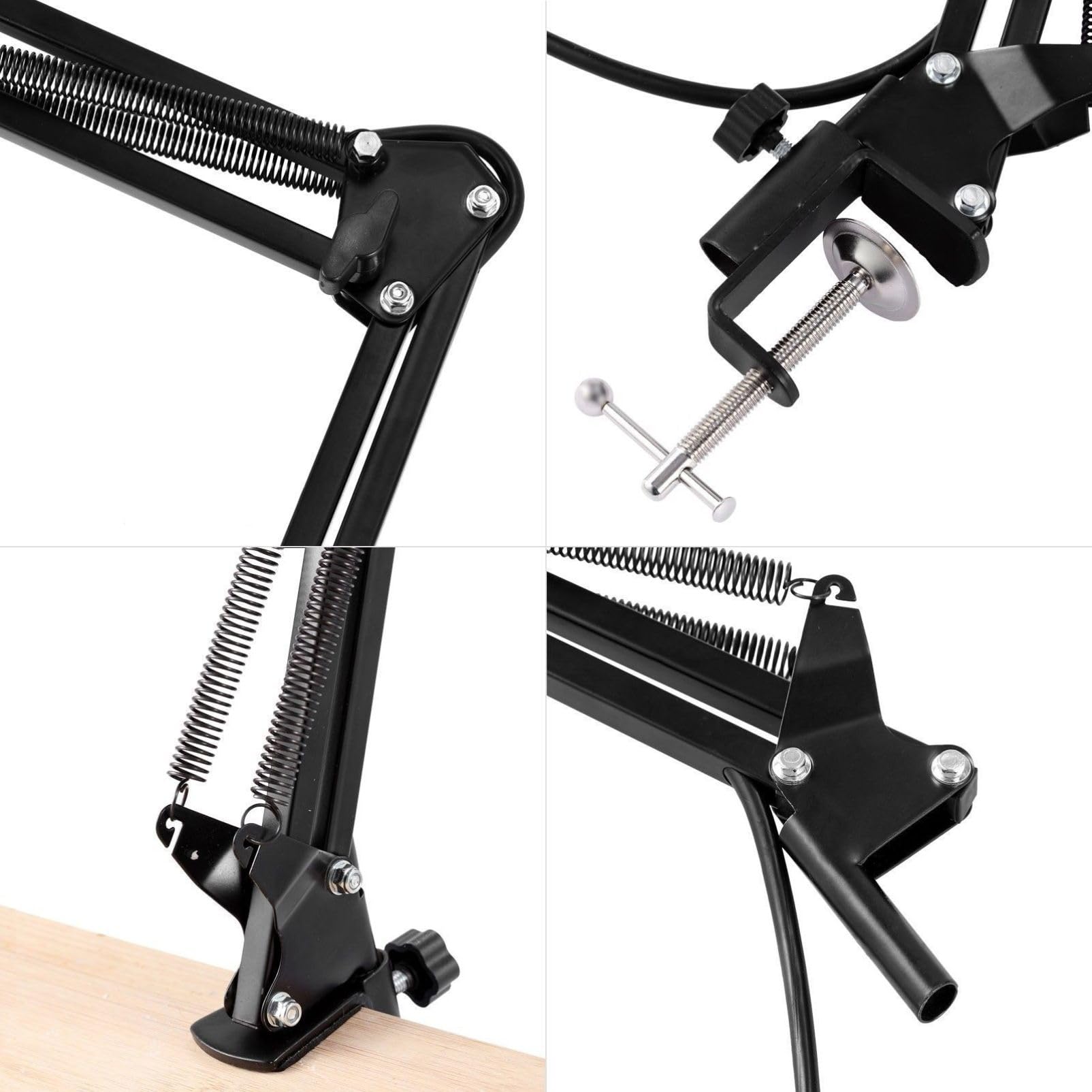ifundom Kit de Micrófono Condensador y Filtro Antipop Bm-800 Negro con Soporte Metálico Alta Sensibilidad y Reducción de Ruido para Estudios de Grabación y Radiodifusión