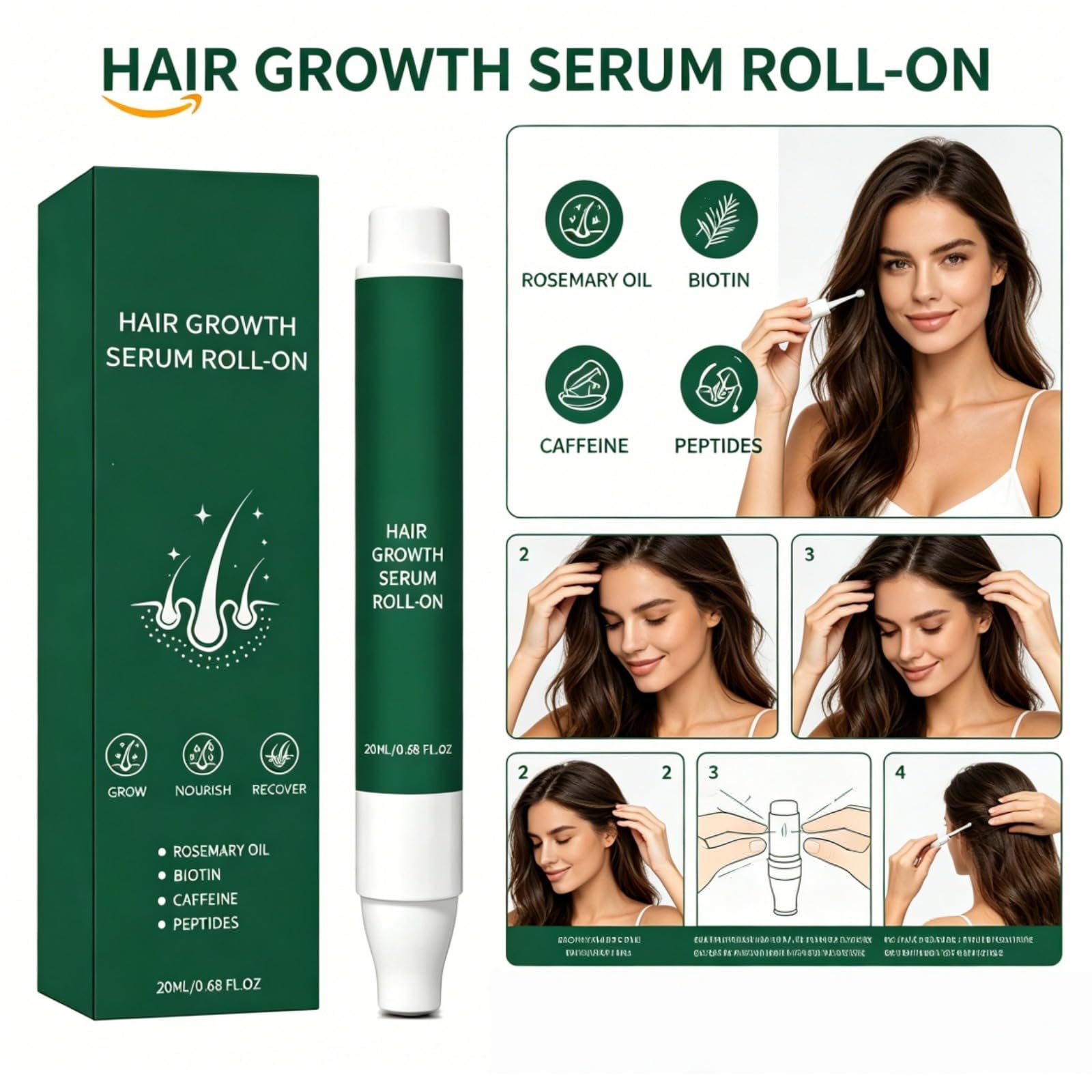 Rosmarin-Haarserum – Haarpflege-Lösung für Haare, Rosmarin-Extrakt, Aloe Pflanzenöl, stärkt das Haarwachstum