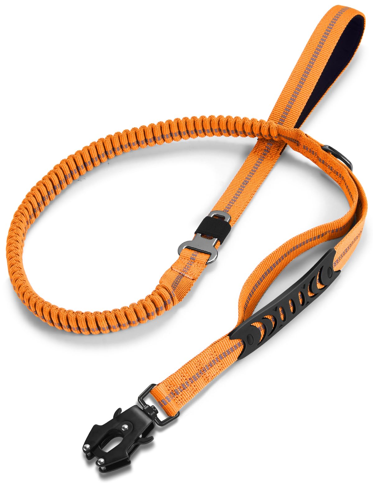 Heavy Duty Dog Leash, 4-6FT Shock Absorbing Dog Leashes with Traffic Handle and Comfortable Padded Handles, Advanced Easy Metal Clip, No Pull Reflective Leash for Medium Large Dogs that Pull (Orange)