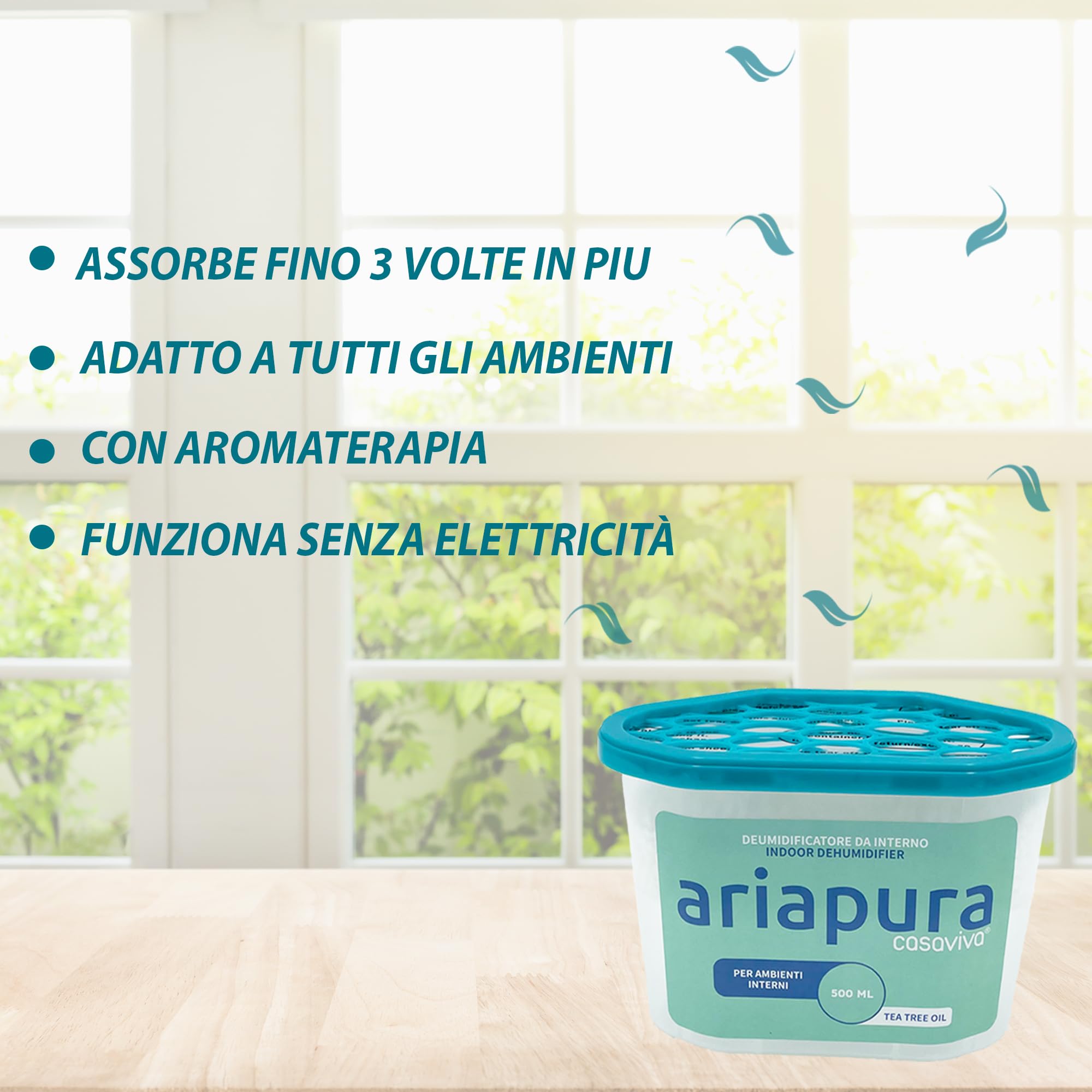 Deumidificatore casa muffa, assorbi umidità per ambienti con Cristalli Idrofili da 500ml (12 PACK) con Aromaterapia 2023, Ariapura