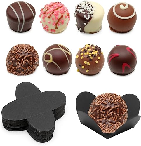 Miniatura 6 de UOIENRT 200 forros para cupcakes, envoltorios de trufas de papel, tazas de chocolate, tazas de caramelo, forros para hornear para bodas, fiestas,