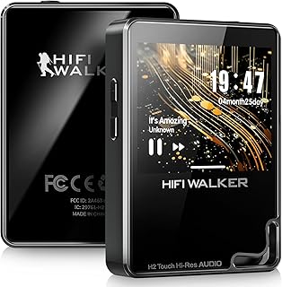 H2 Touch Hi-Res MP3 Player 128GB, Portable Music Players with 2.4" Touchscreen, Digital Lossless DAP Audio Flac Player ESS ES9219Q DAC, Bluetooth 5.2 aptX HD, 512GB Expandable, Line Out, 10H Playback