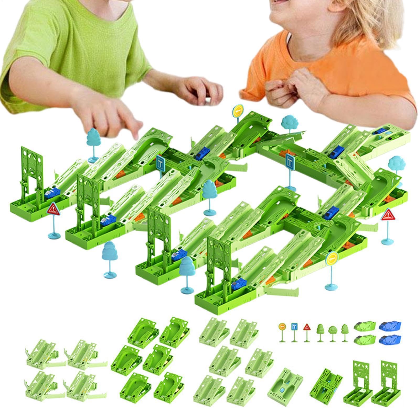Auto-Rennstrecken-Set für Kinder Interaktives Flexibles | Rennbahn-Spielzeug Für 3+ Und Mädchen, Drinnen,Draußen, Zuhause, Vorschule,