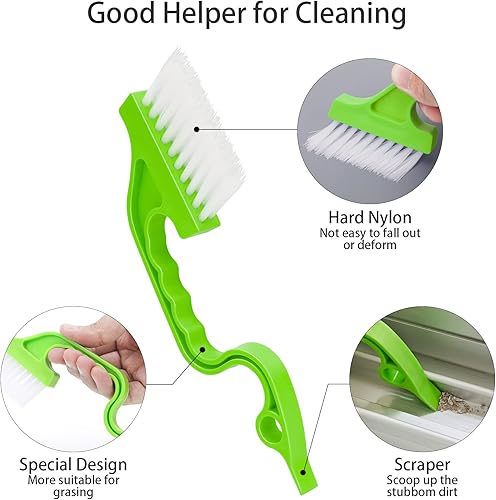 Miniatura 3 de Herramientas de limpieza de ranuras de mano, cepillo de limpieza de rieles de ventana, cepillos de limpieza de grietas para limpieza profunda Pista