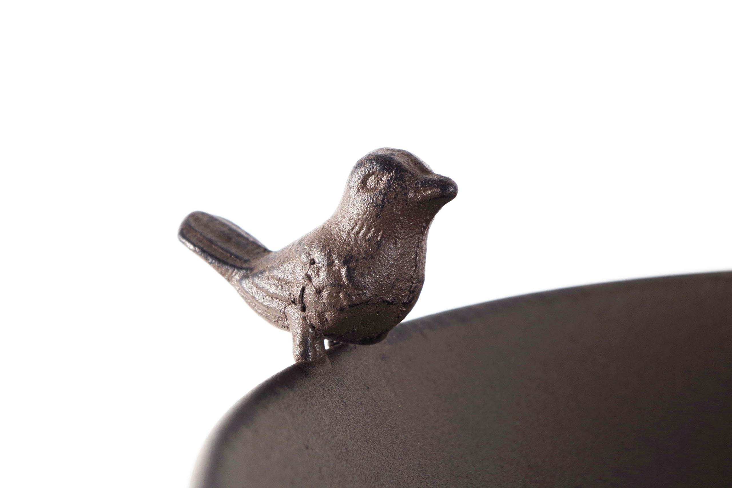 Kobolo Vogeltränke Vogelbad Futterstation Bird - Metall Braun - 29x29x57 cm