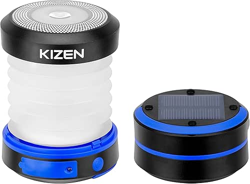 Kizen Outdoor Solar Lantern - Solar or Plug Rechargeable Lantern