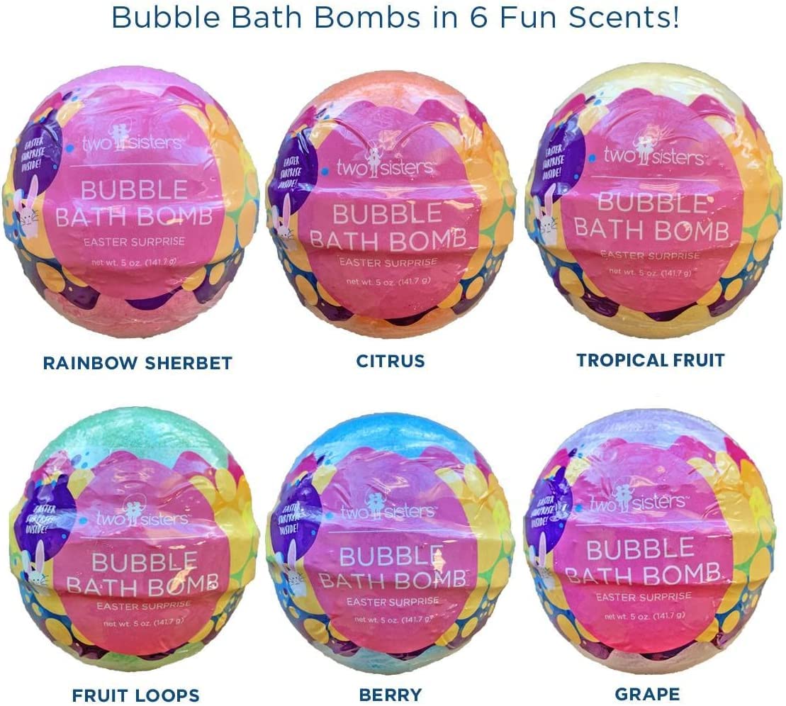 Two Sisters Spa Bubble Bath Bombs For Kids With Surprise Squishy Toys