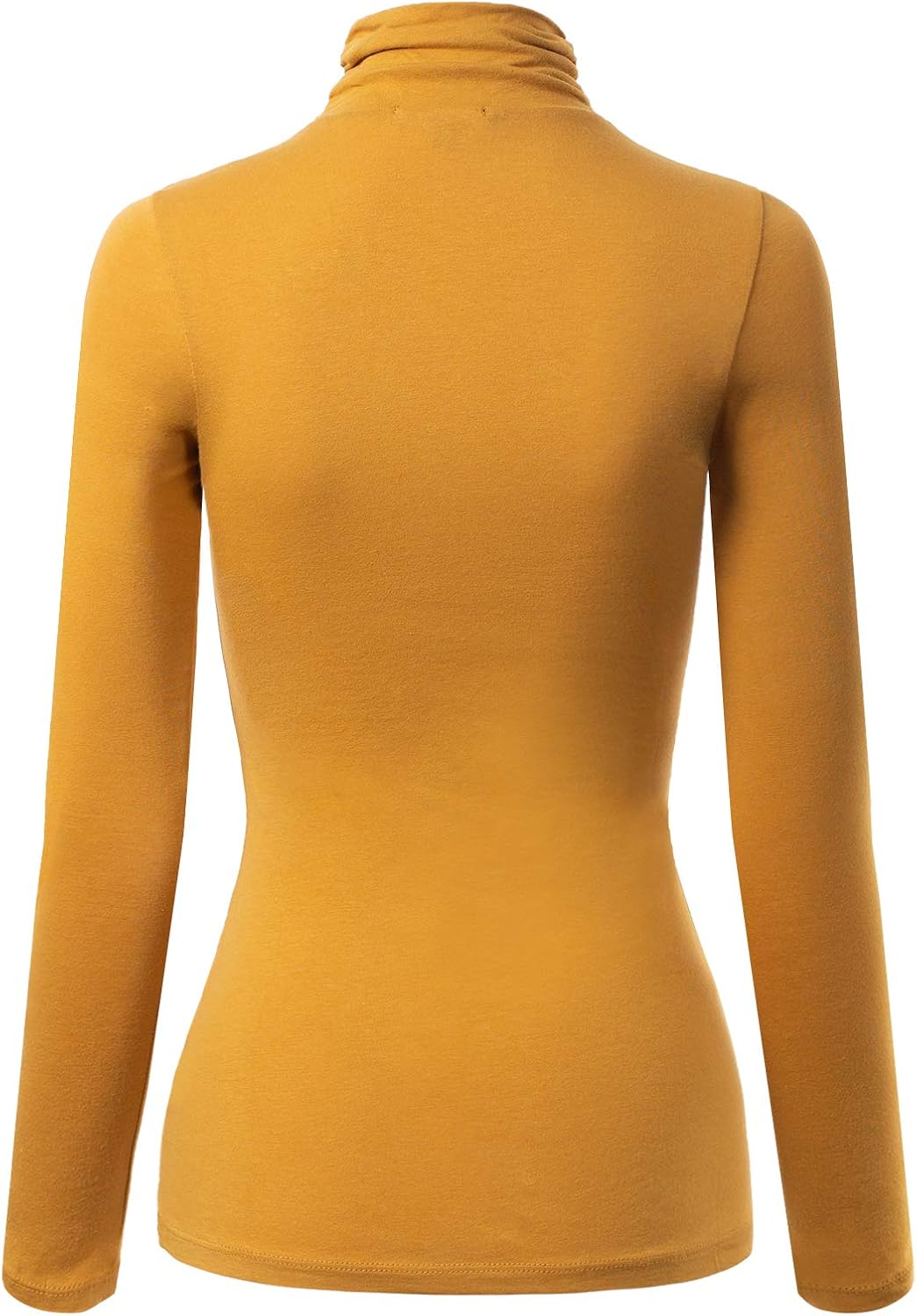 MixMatchy Women's Basic Long Sleeve Turtle Neck Slim Fit Top Shirt - Image 3