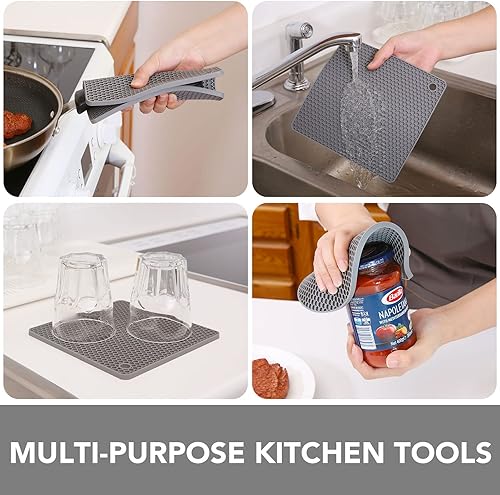 Miniatura 5 de Joyhalo Salvamanteles para platos calientes, almohadillas calientes para cocina, soportes de silicona para ollas y sartenes calientes, alfombrillas