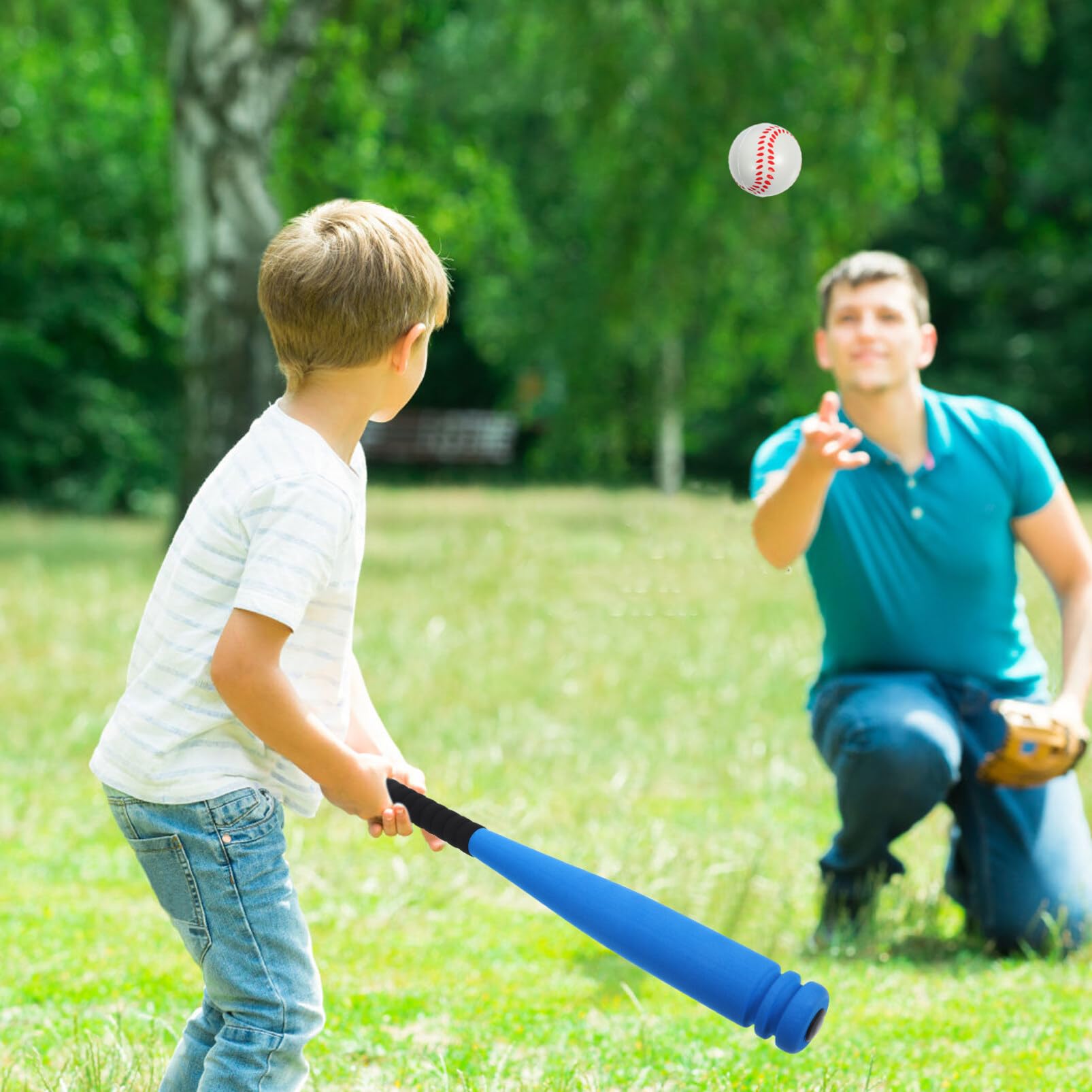 Supvox Baseballschläger- Und Ball-Sets 1 Set Outdoor-Baseball-Set Für Teenager Kunststoff-Baseballschläger Ballspielzeug Für Jugendliche Anfänger Indoor-Outdoor-Baseball-Sportspiel